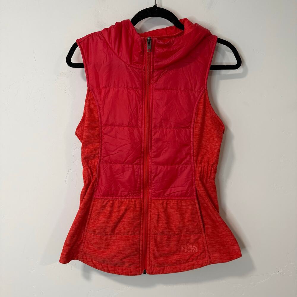 The North Face Women's Pseudio‎ Hooded Vest Hybrid Puffer Red Small